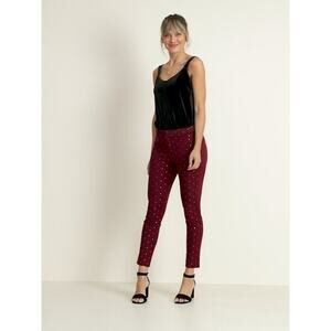 Old Navy Mid-Rise Pixie Ankle Pants - Burgundy/Rose Gold Dots NWT 18